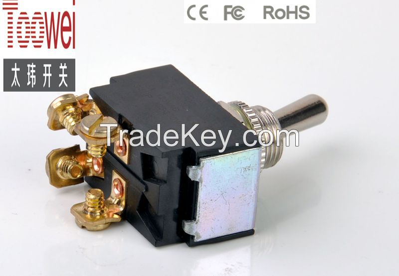 ON-OFF Toggle switch DPDT 12mm 10A 250V T6021W