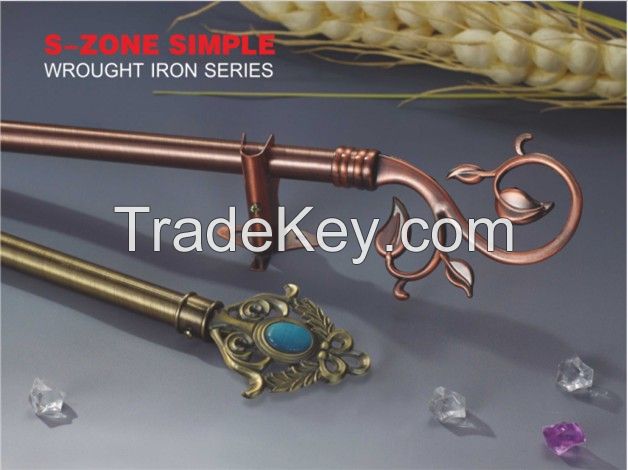 new designs iron curtain rod/pole with finials