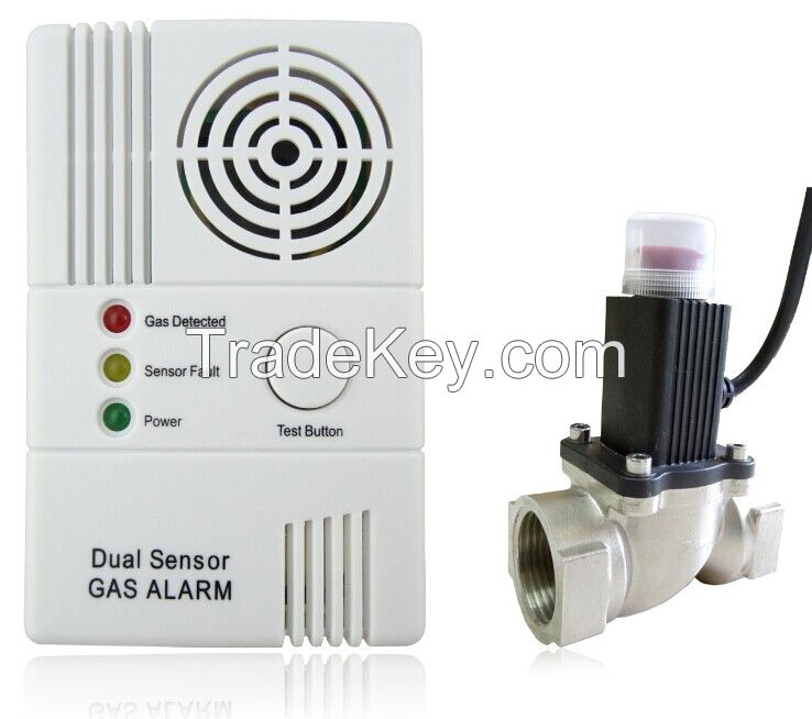 Toxic Combustible Gas Detector Leak Detection Test Instruments Fire Alarm With Shut Off Valve