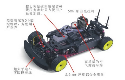 1/10th 4wd gas powered on-road car(single speed)