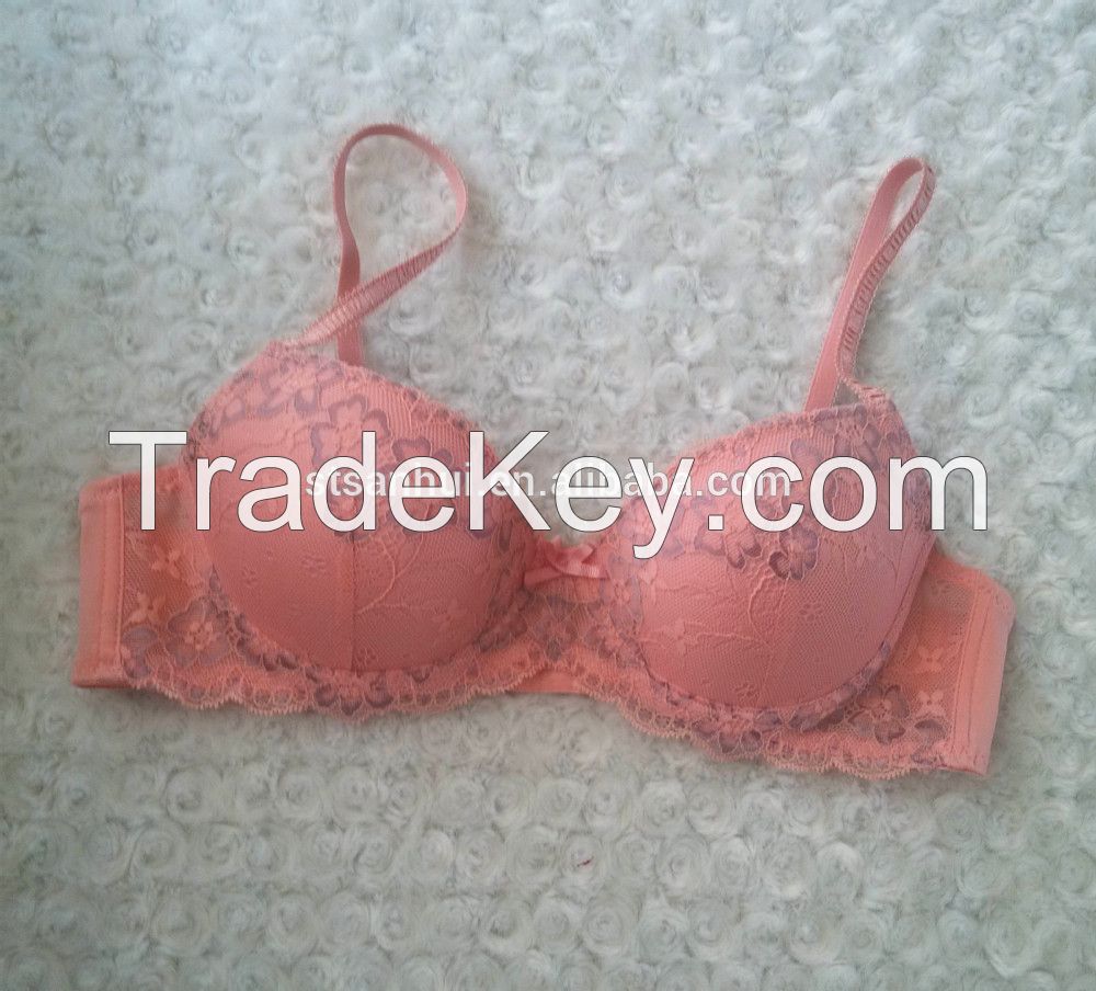 2014 Stylish wholesale high quality sexy lady bra with charming embroi