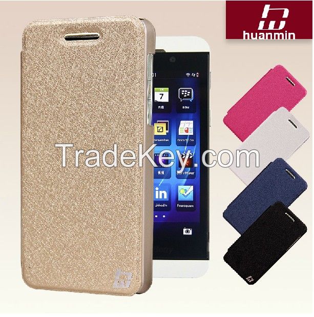 Elegant appearance leather cell phone covers for blackberry Z10