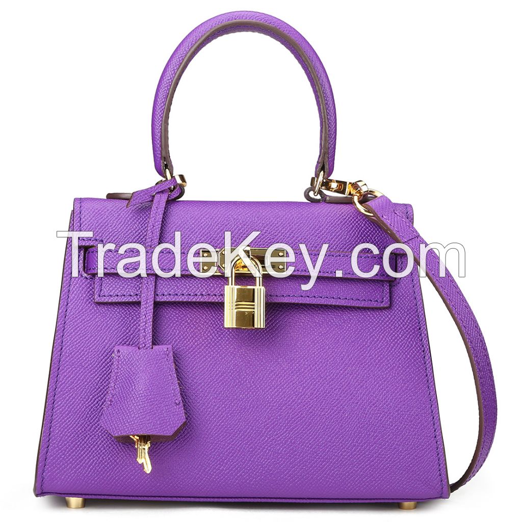 genuine leather top handle women handbags