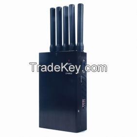 5 Bands Handheld 3G Cell Phone Jammer, Wifi Jammer with Single-Band Control 