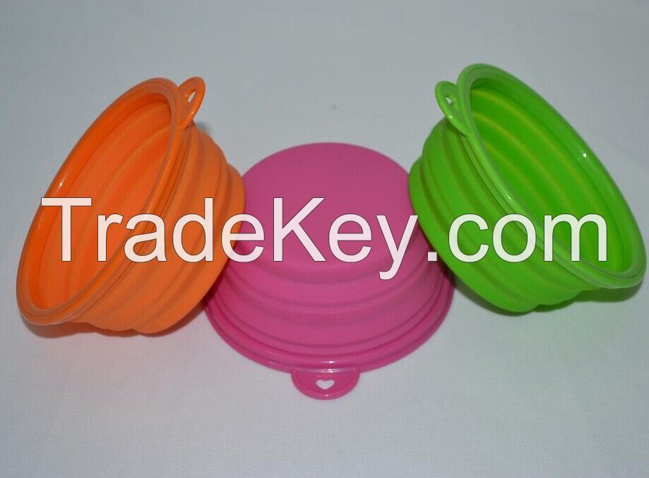 Silicone folding pet bowl