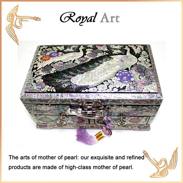 Luxury Jewelry Box with Mother of pearl inlaid; DR-505