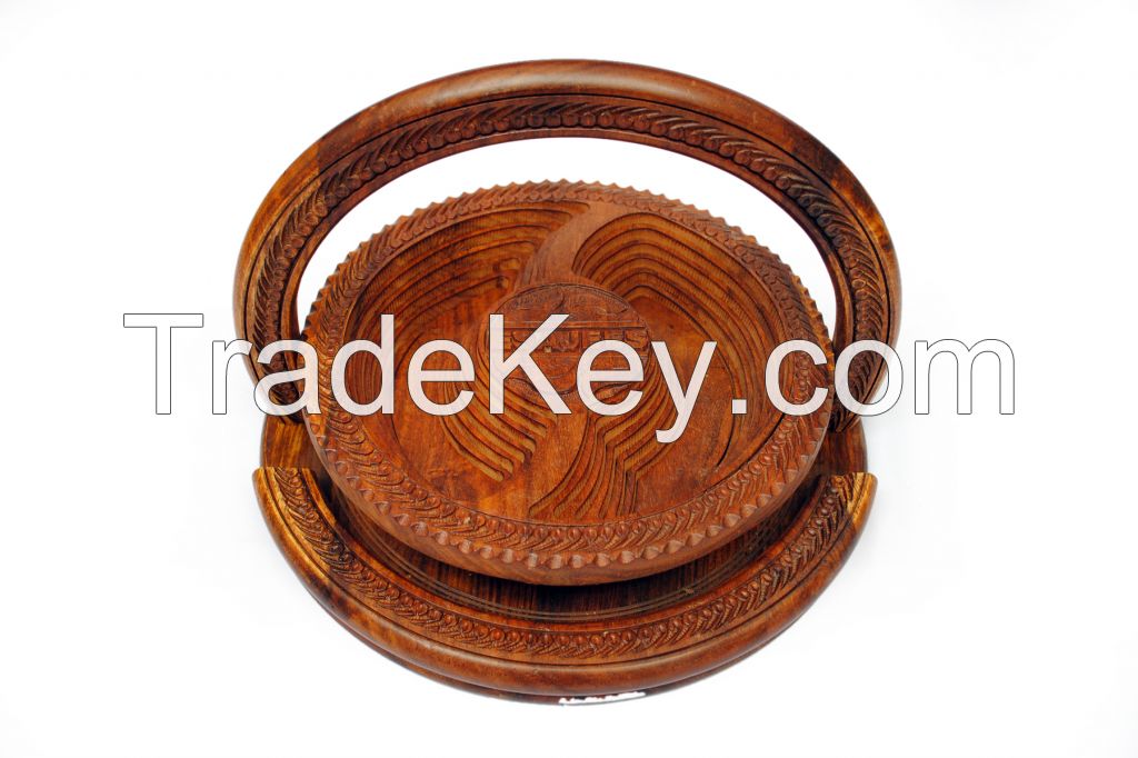 Fruit Spring Baskets, wooden clocks, Ashtrays, tissue and jewelry box