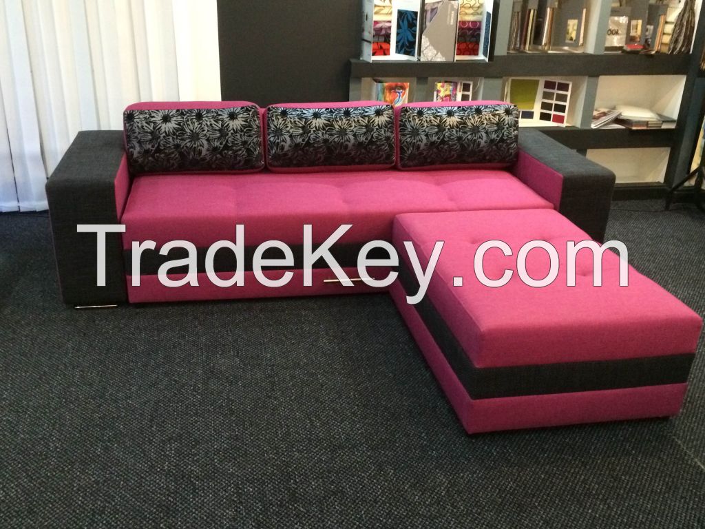 Sofa Bed with Pouf