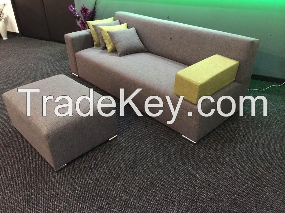Chaise Lounge Style Sofa with moveable Pouf