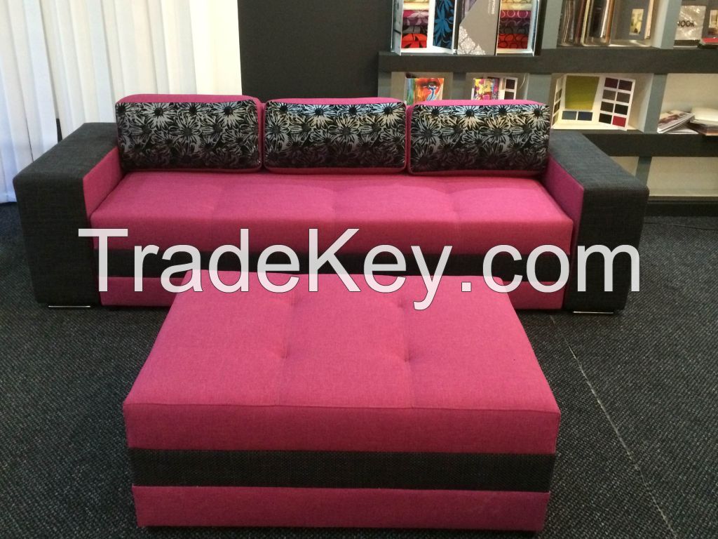 Sofa Bed with Pouf