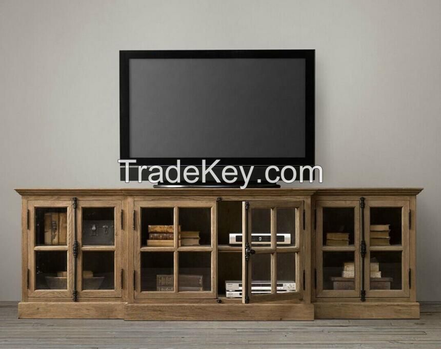 French Finshing Wooden Cabinet Living Room Wood TV Storage Cabinet