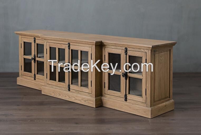 French Finshing Wooden Cabinet Living Room Wood TV Storage Cabinet