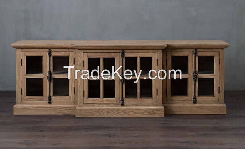 French Finshing Style Wooden Cabinet Living Room Wood Storage Cabinet