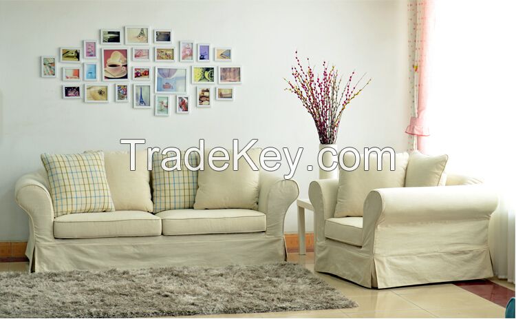 Modern living room European style sofa french style linen upholstered sofa
