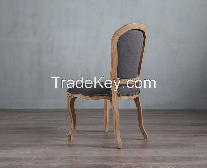 French country style restaurant button design wooden dining chair
