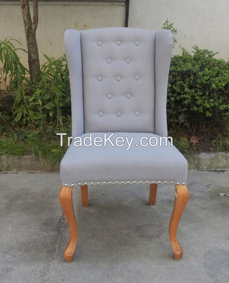 American Vintage Club Sofa Chair Wing Back Chair Modern High Button Back Wing Chair