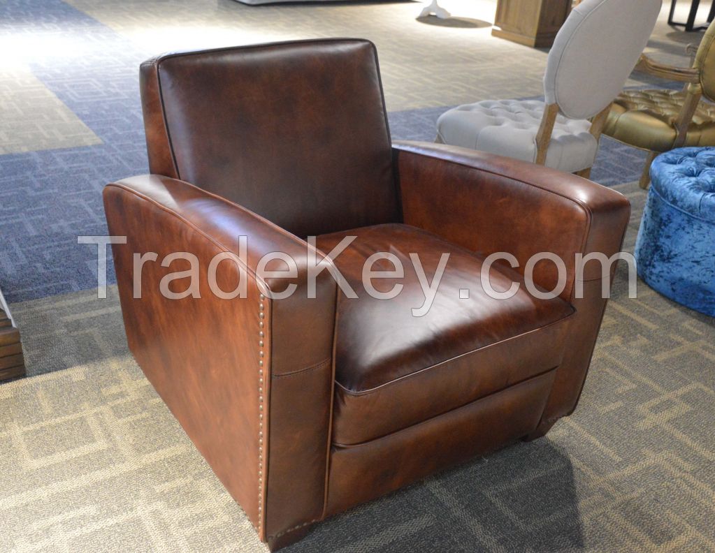 Living Room Sofa/European Living Room Leather Sofa,Real Leather Singel Seat Sofa