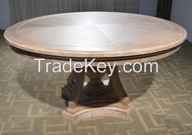 US country style solid wood vintage living room furniture dining table