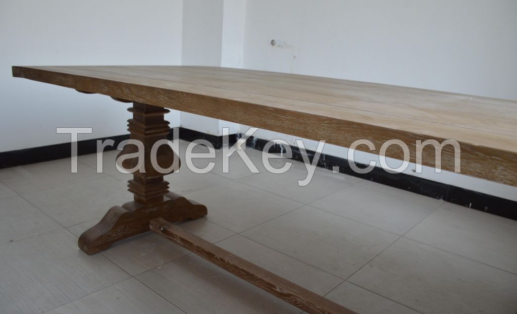 US country style solid wood vintage living room furniture dining table