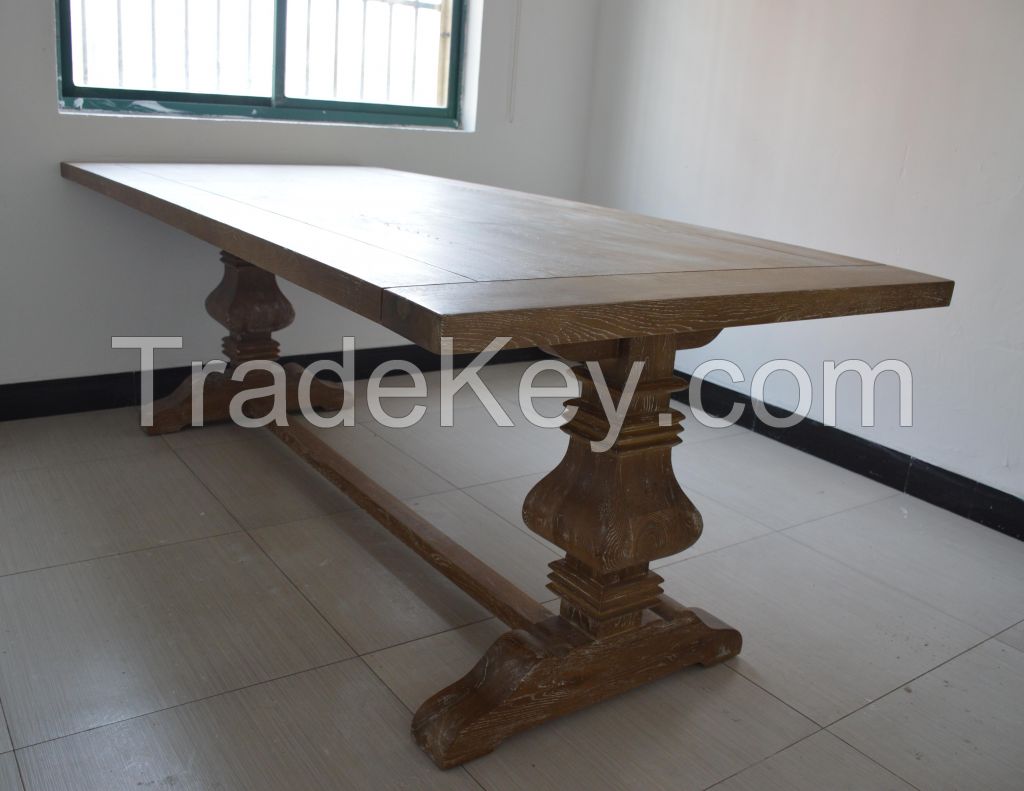 US country style solid wood vintage living room furniture dining table