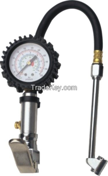 HJ13001 Dual Chuck Tire Inflator With Dial Gauge