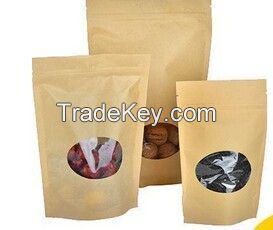 stand up food paper packaging bag with window