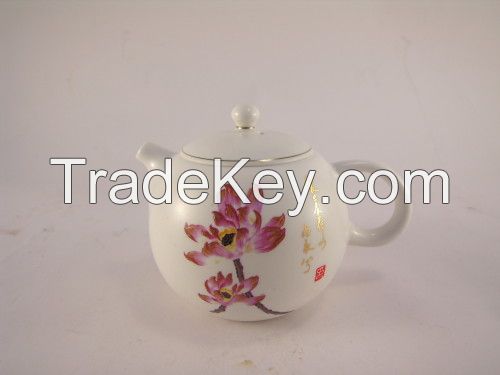 Pottery teapot and cups gift set