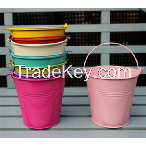 Mini Metal Garden Flower Beach Bucket 