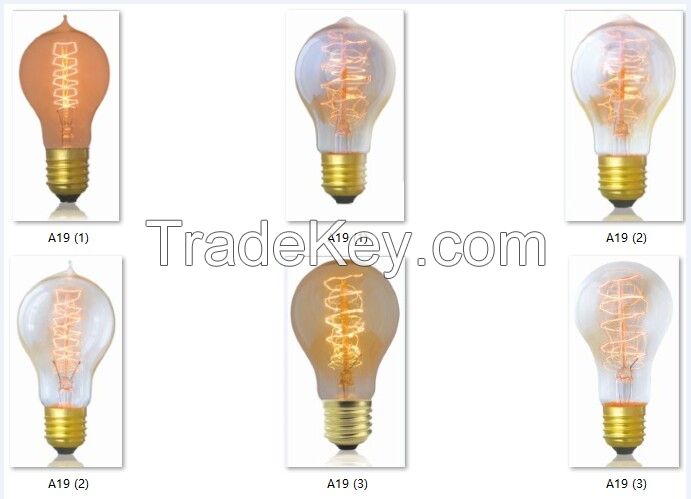 china high quality wholesale Edison light bulbs A19 A60 fliament lamp product base E26 E27 B22 incandescent light bulbs