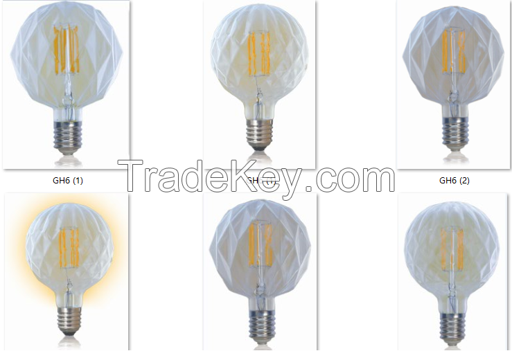 led light bulb110V 220v Diamond shapes light lighting e27 lamp base 3w vintage light bulb e27 led filament bulb