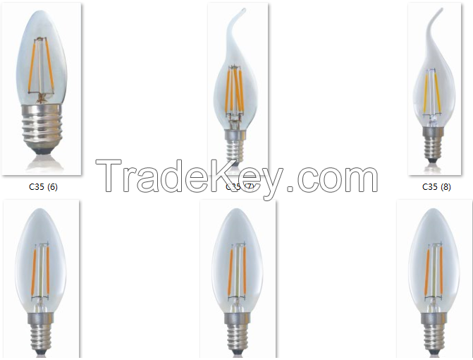 LED light bulb produce factory Edison Candle holder bulb C35 E27/E14 110V-130V lamp lighting fixture