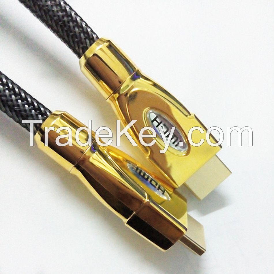 2015 Weixing 24K Gold Planted 2160P 1m 10m HDMI 2.0V Male to Male Cable with Ethernet Support 3D For HD TV