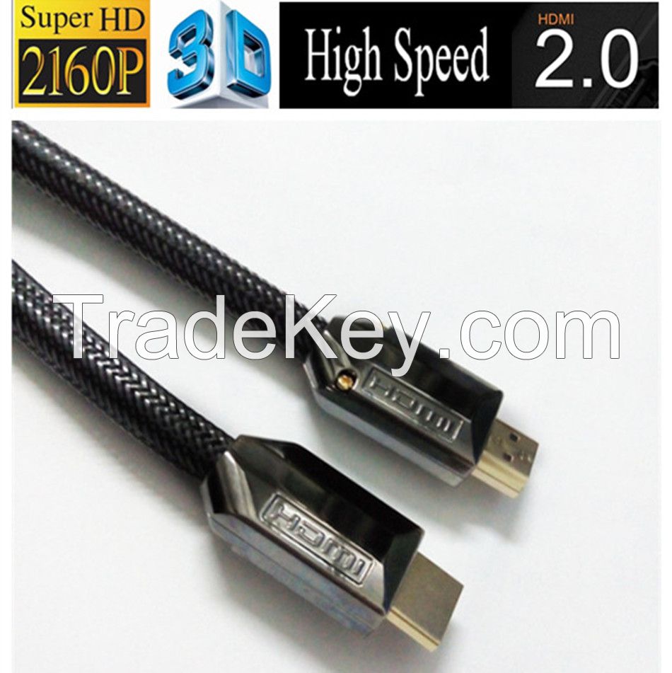 2015 Weixing 24K Gold Planted 2160P 1m 10m HDMI 2.0V Male to Male Cable with Ethernet Support 3D For HD TV