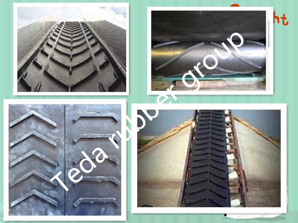 Industrial rubber patterned chevron conveyor belt