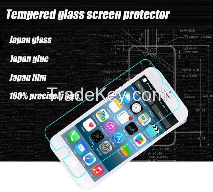 Clear Glossy Tempered Glass Protective Film For 4.7'' And 5.5'' iphone 6 Screen Protector