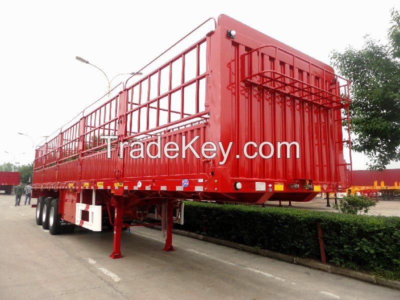 3 axle 60t grid cargo semi trailer for grain transport