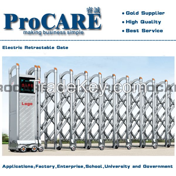 Stainless Steel Trackless Motorized Accordion Gate Designs