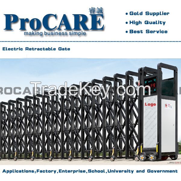 Aluminum Black Trackless Automatic Retractable Gate Price