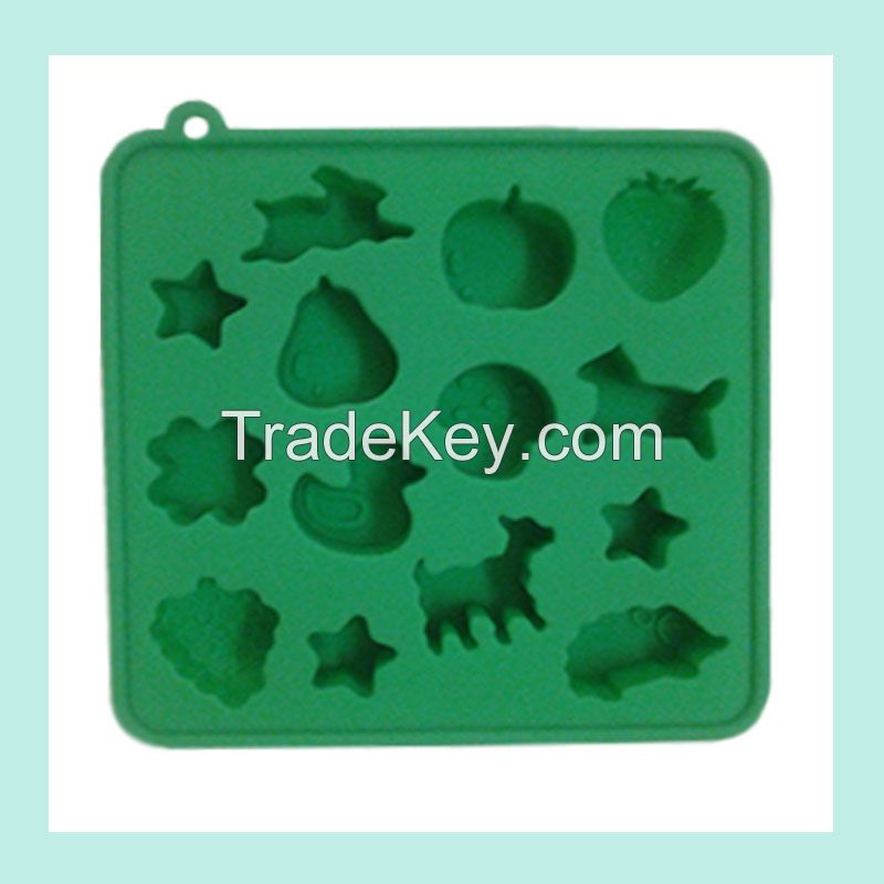 muti-animal shape silicone ice trays ,ice cube silicone baking trays