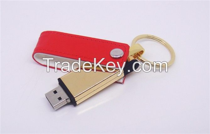 portable leather 16gb usb memory stick/pen drive