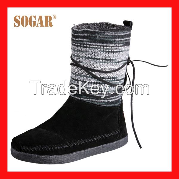 black WOOL STRIPE original toms boots for women hot sale