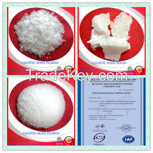 caustic soda flakes/pearls/solid 99%