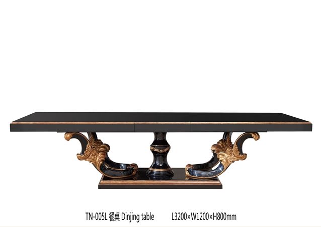 Large table dining table solid dining table antique dining table 8 black dining table TN-005L