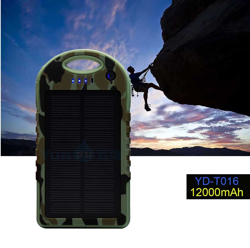 Solar energy charger 12000mah portable waterproof solar power bank