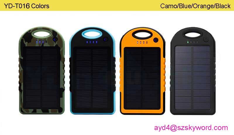 Solar energy charger 12000mah portable waterproof solar power bank