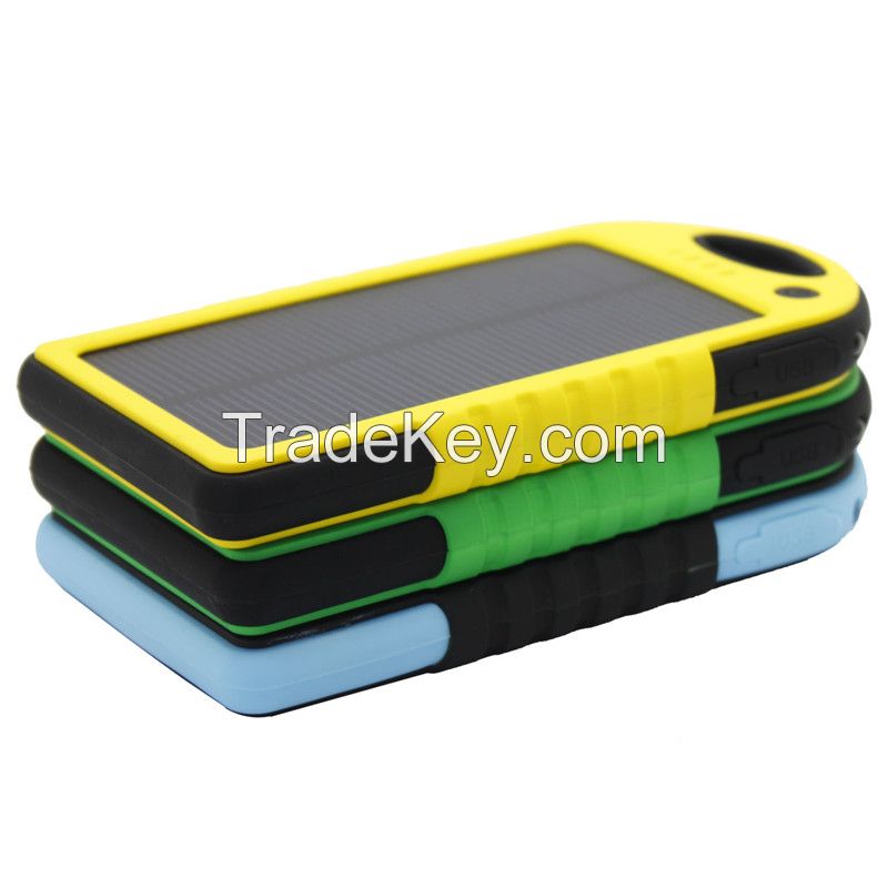 New products for 2015 solar power bank 5000mAh portable solar panel solar charger