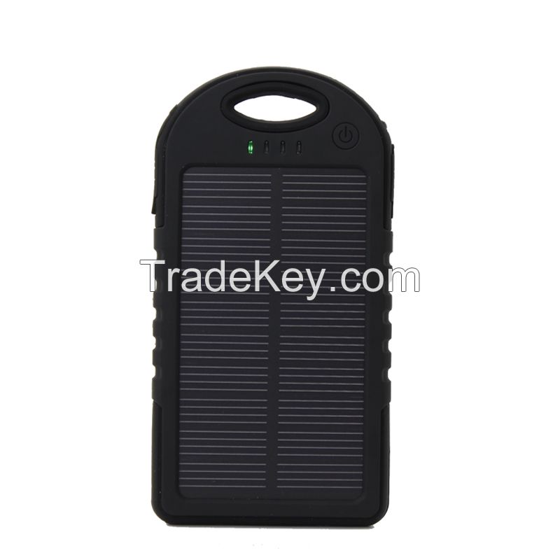 Solar Panel 5000mAh Portable Backup Power bank  Dual USB Charger for iPhone 6, 6 Plus, 5s, 5c, Most Android/Windows SmartPhones
