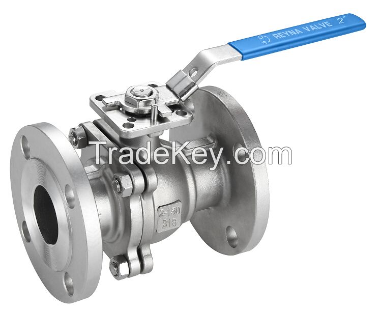 2PC Ball Valve Flanged End With Mounting Pad  JIS10K