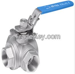 3 way Ball Valve With Mounting Pad 1000WOG