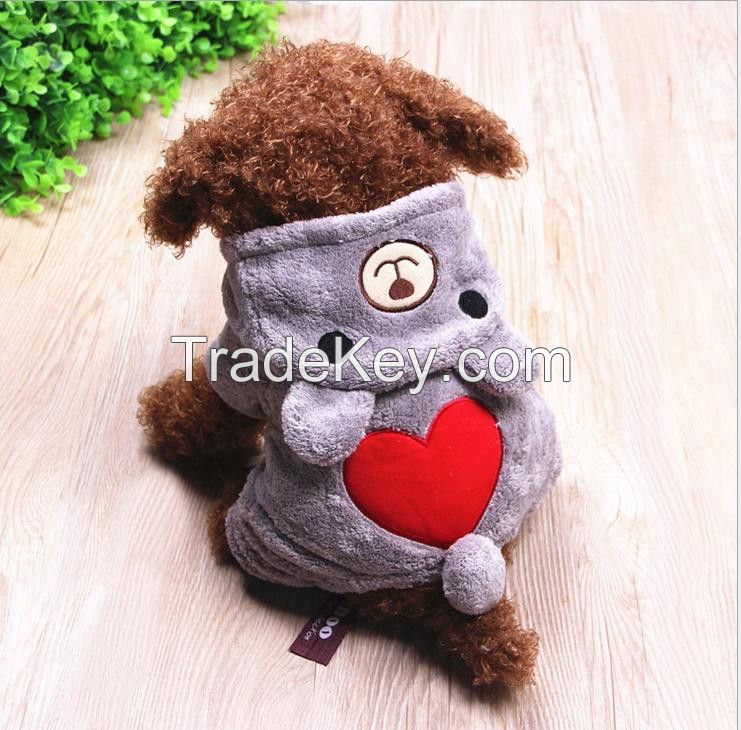 Brand 2014 cheap winter autumn dog cat clothes for small large dog cute cachorro pet bear clothing for chihuahua toddle costume